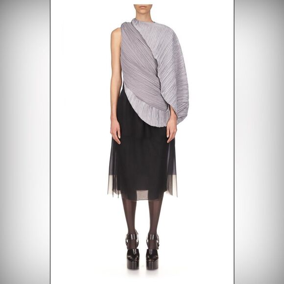 $650 MARINA MOSCONE Mini Bonded Bias Jersey Skirt In Black NWT - Picture 1 of 12